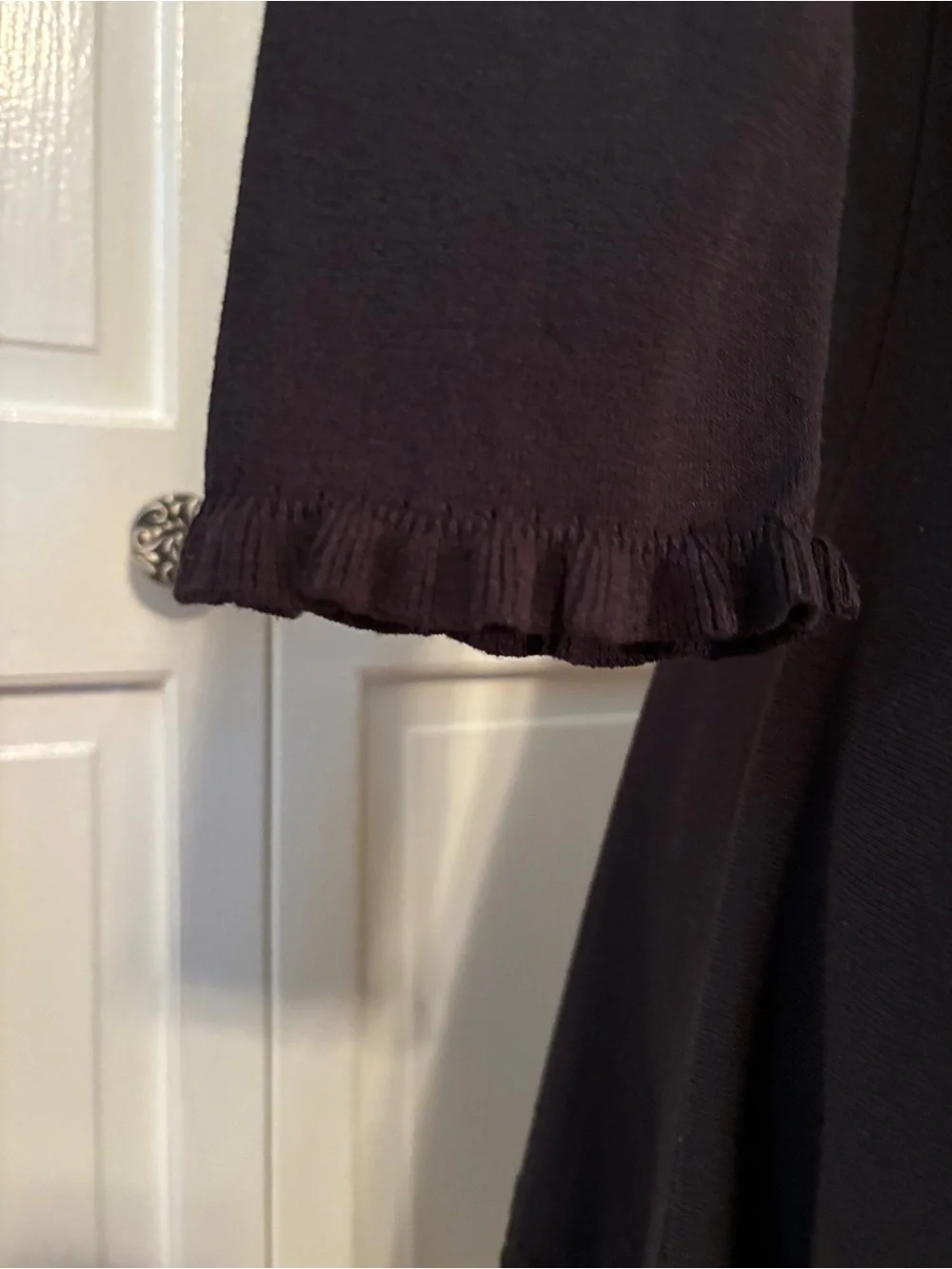 kate spade Black Long-Sleeve Fit-and-Flare Knit Dress Size M